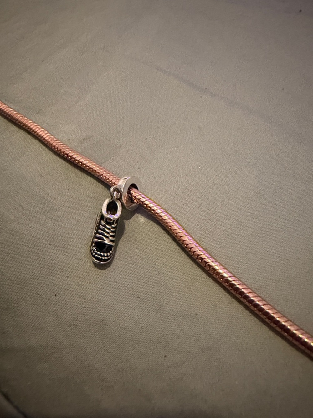 Silver & Black High-Top Sneaker Dangle Charm - Picture 3 of 5